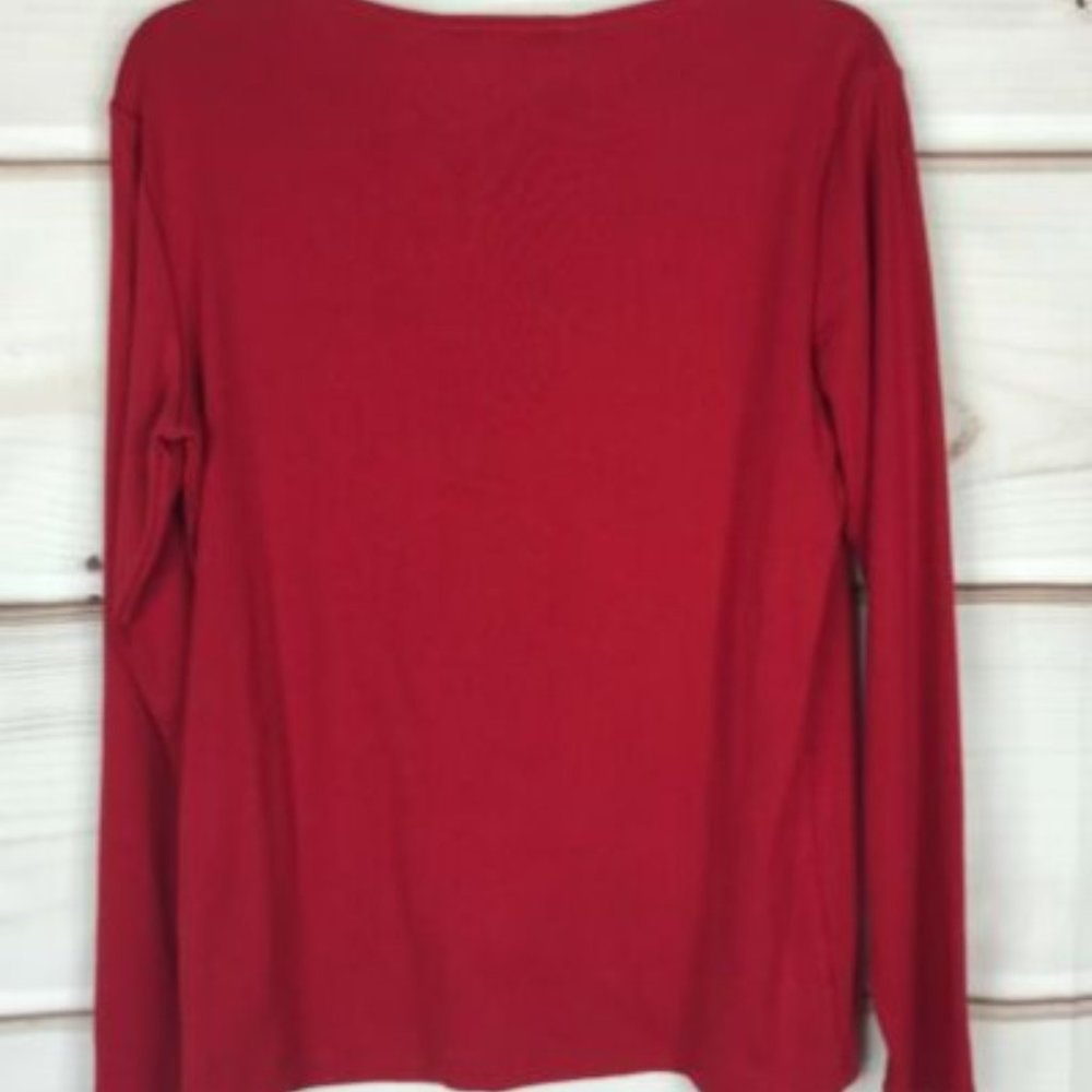 NWT Karen Scott Embellished Christmas Top - Picture 3 of 3